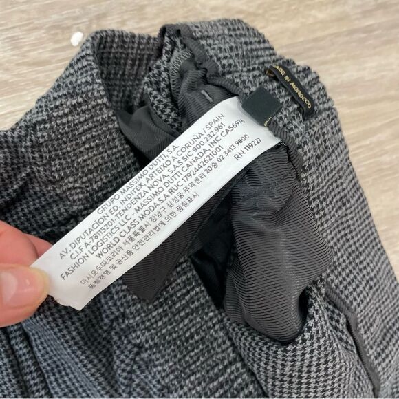 Massimo Dutti Gray Houndstooth Cotton Sweatpants Treasure sz US4 - Picture 4 of 9